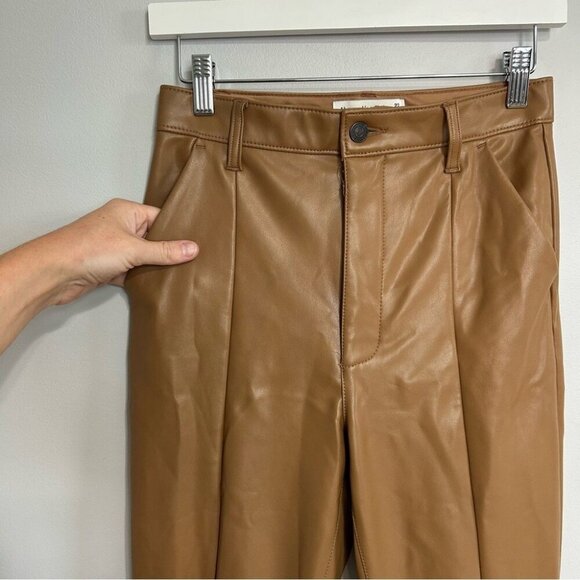 Abercrombie & Fitch The Skinny Ultra High Rise Tan Flare Pants Women’s Size 4 - Picture 6 of 7